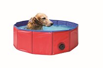 Skládací nylonový bazén pro psy 120x30cm červeno modrý 1ks