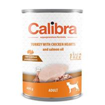 Calibra Dog  konz.Adult krůta a kuřecí srdíčka 400g
