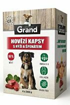 GRAND kaps. deluxe pes hovězí s rýží a špenát. 4x300g + Množstevní sleva