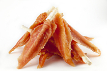 Levně WANT Dog poch. Chicken Slices with Calcium stick 500g