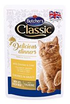 Butcher's Cat Class.Delic.Dinn. kuře+játra kapsa100g