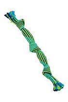 Levně Hračka pes BUSTER Pískací lano, modrá/zelená, 35cm, M
