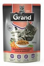 Levně GRAND kaps. kočka deluxe 100% losos se zel.100g