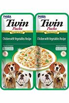 Levně Churu Dog Twin Packs Chick & Veg. in Broth 80g