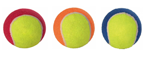 Hračka pes Míč tenisový barevný  s tlapkou 6,5cm TR