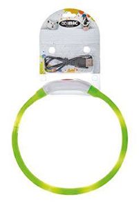 Obojek LED s USB dobíjením 40cm zelený IMAC