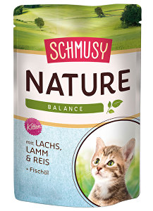 Schmusy Cat Nature Menu kapsa Junior losos+jehně 100g