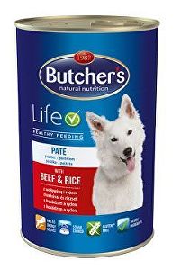 Butcher's Dog Life s hovězím masem a rýží konz. 1200g