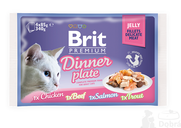 Brit Premium Cat D Fillets in Jelly Dinner Plate 340g + Množstevní sleva