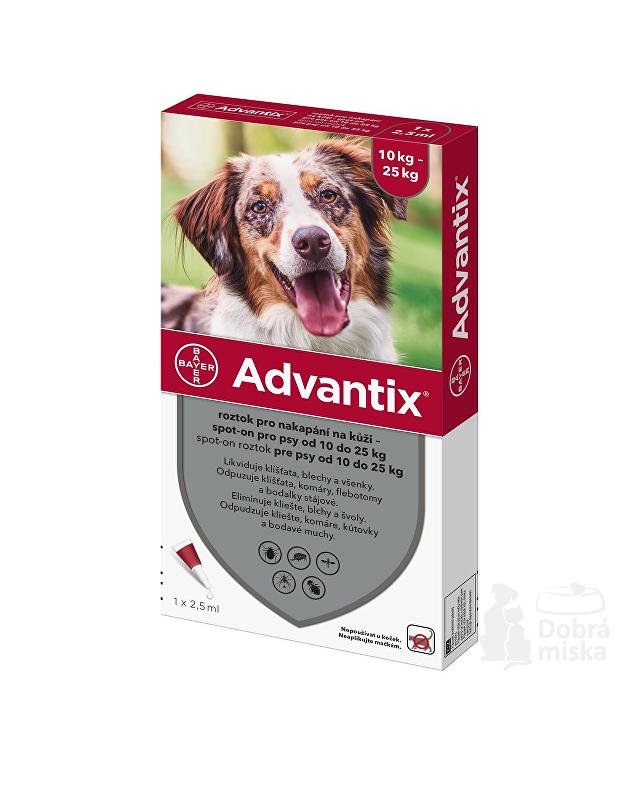 Advantix Spot On 1x2,5ml pro psy 10-25kg (1 pipeta) SUPER CENA