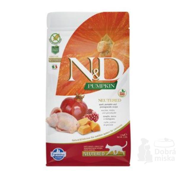 N&D Pumpkin CAT Neutered Quail & Pomegranate 5kg + Doprava zdarma