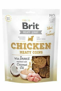 Brit Jerky Chicken with Insect Meaty Coins  200g + Množstevní sleva