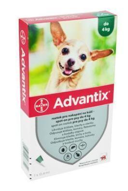 Advantix Spot On 1x0,4ml pro psy do 4kg  (1 pipeta) SUPER CENA