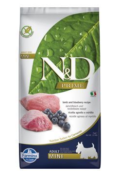 N&D PRIME DOG Adult Mini Lamb & Blueberry 7kg + barel zdarma (NELZE POSLAT PŘES ZÁSILKOVNU)