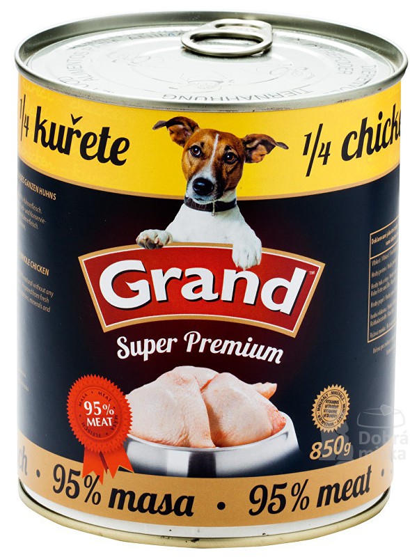 GRAND konz. pes Extra s 1/4 kuřete 850g + Množstevní sleva