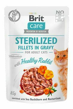 Brit Care Cat Fillets Gravy Steril Healthy Rabbit 85g + Množstevní sleva