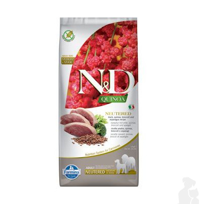 N&D Quinoa DOG Neutered M/L Duck&Broccoli&Asp. 12kg + Doprava zdarma
